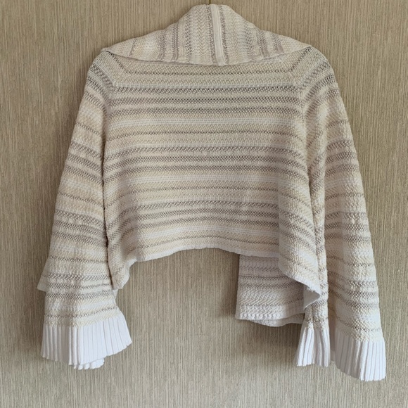 Anthropologie Size Small White, Cream & Gray Sweater - Picture 4 of 5